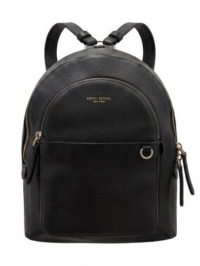 Henri Bendel Soho Backpack Black Pebbled Leather Gold D-Ring RARE
